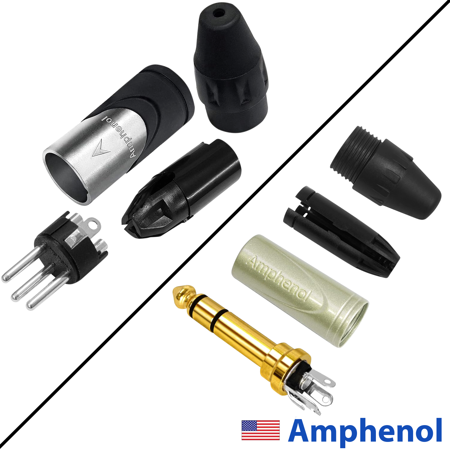 5 Foot RCA Cable Pair - WBC-PRO-LOCAP Low-Capacitance (14pF/ft) 22 AWG Ultra -Silent Audiophile & Professional-Grade Audio Interconnect Cable With Amphenol ACPR Gold RCA Plugs & Black Tweed Jacket - View #9