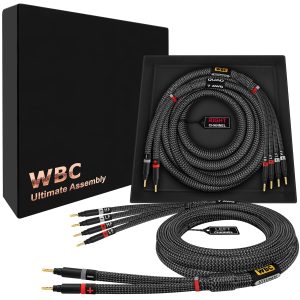 6 foot and 3 foot WBC Ultimate 7AWG Bi-Wire 2x4 cable 2 pairs with Eminence Gold spring banana connectors