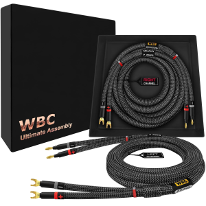 WBC Ultimate Carbon 7AWG 2x2 with Eminence Gold spade and spring banana connectors