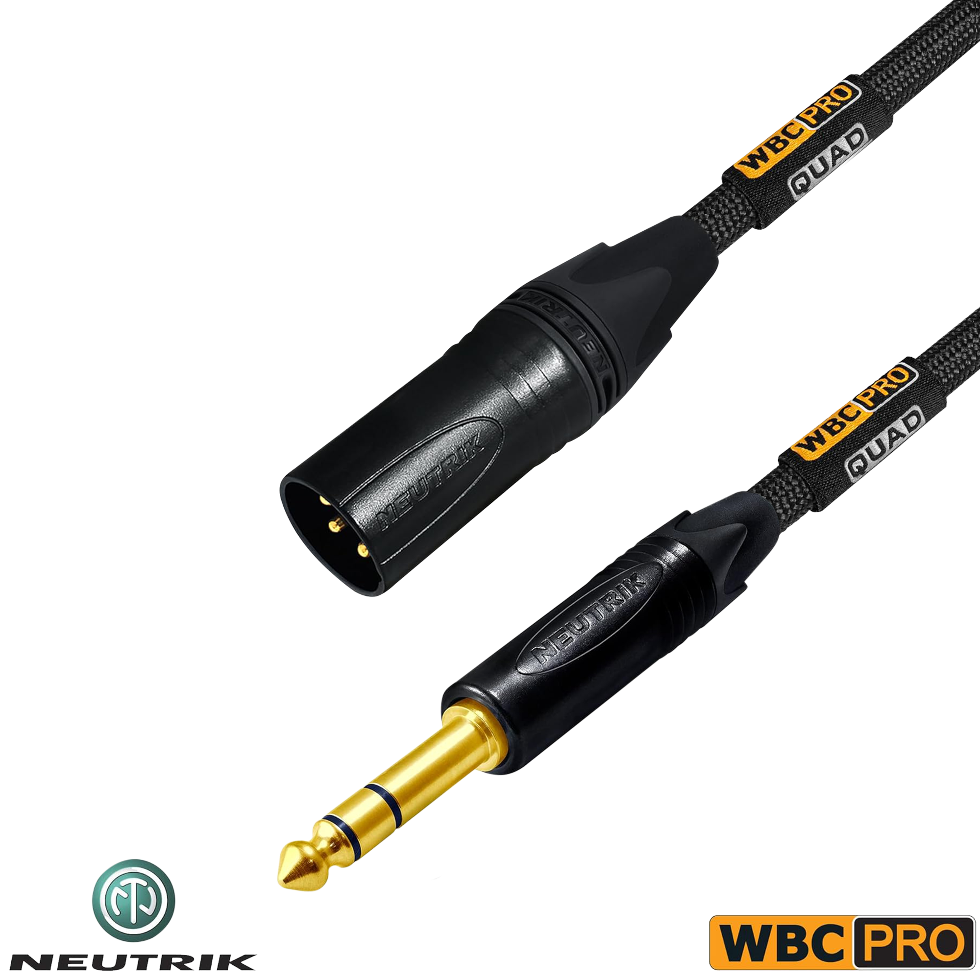 Neutrik NC3MXX-B Gold XLR and NP3X-B Gold TRS connectors