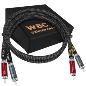 WBC-ULTIMATE-18AWG-RCA Carbon with Custom WBC-RCA-SERIES-VI Silver RCA (Red and Grey) Connectors
