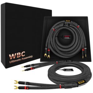 WBC-Ultimate-9AWG Carbon 2x2 Banana x2 and Spade x2 Cable Pair