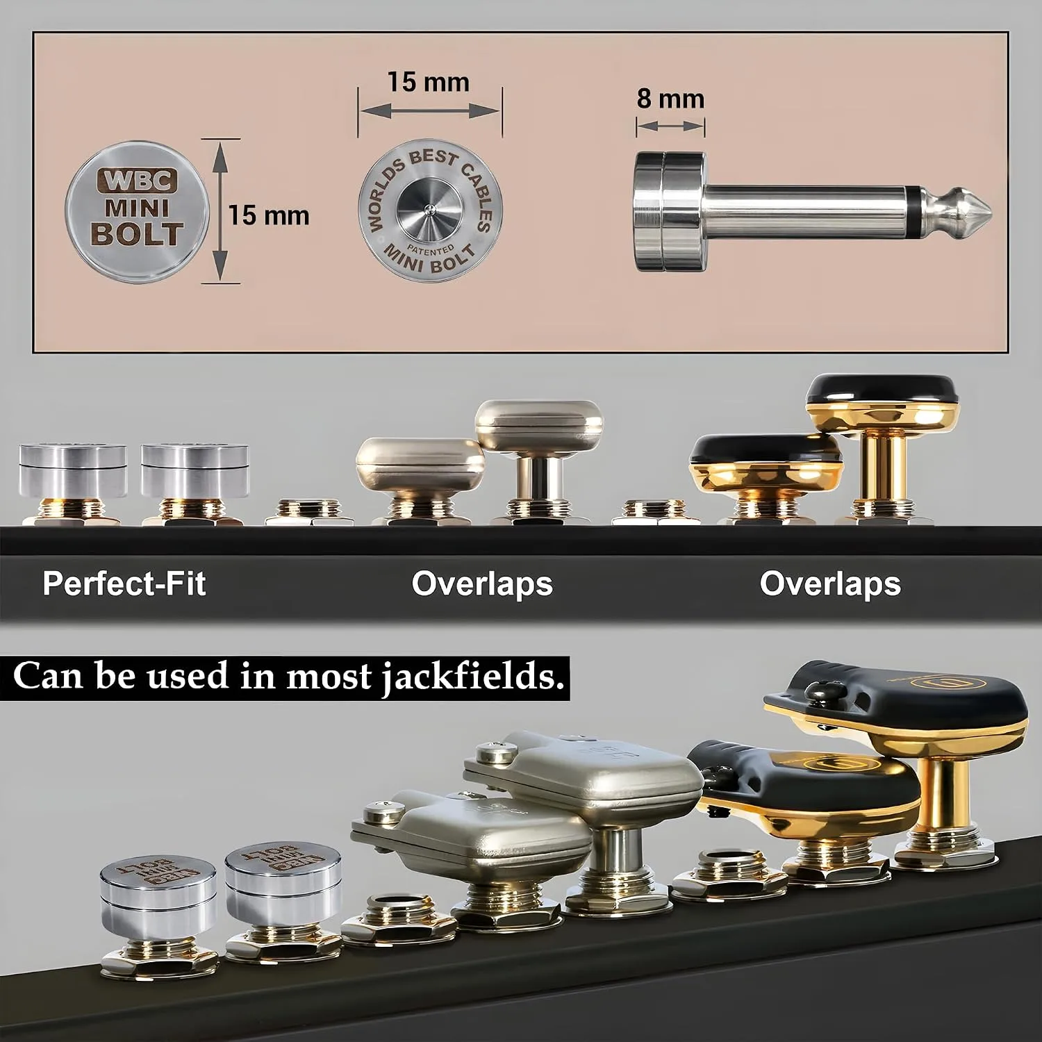 WBC-PRO-PEDAL Guitar Pedal Patch Cable with WBC MINI-BOLT Nickel - Image 3
