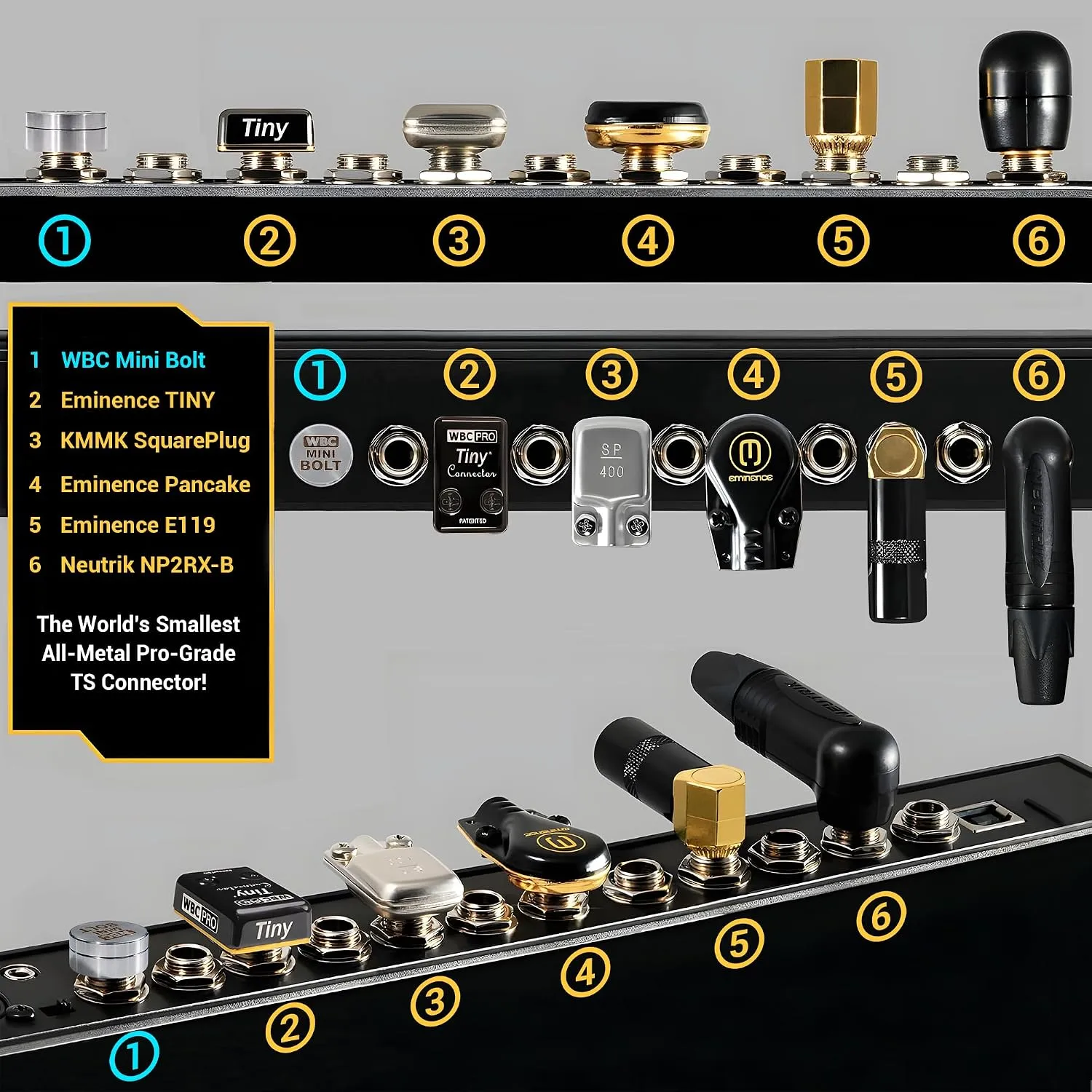 WBC-PRO-PEDAL Guitar Pedal Patch Cable with WBC MINI-BOLT Nickel - Image 4