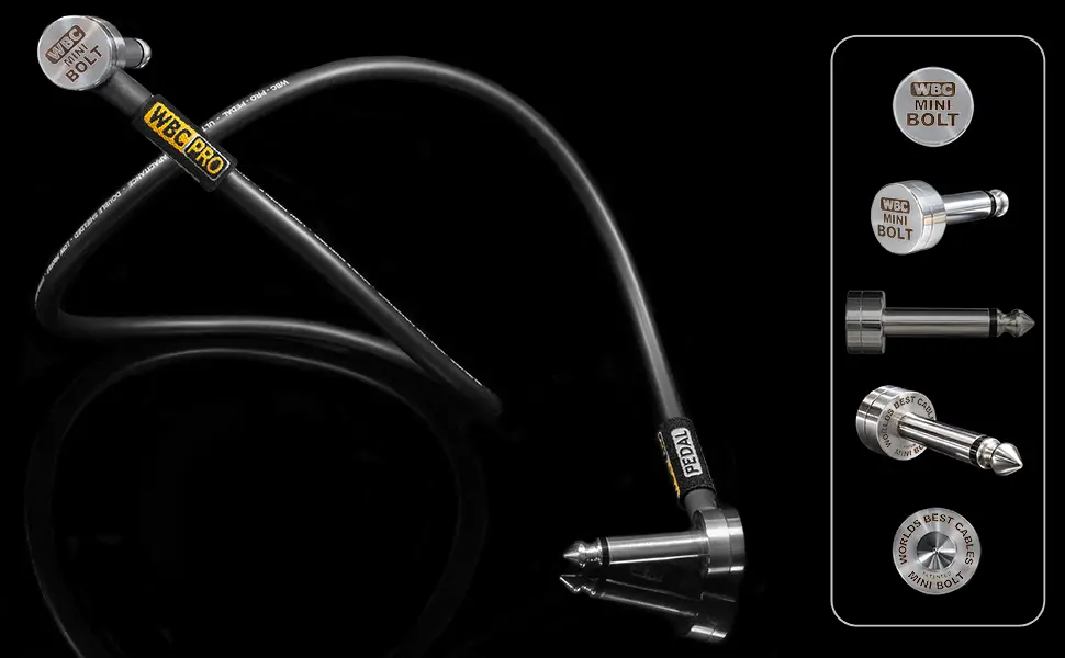 WBC-PRO-PEDAL cable and nickel-plated WBC MINI BOLT connector views