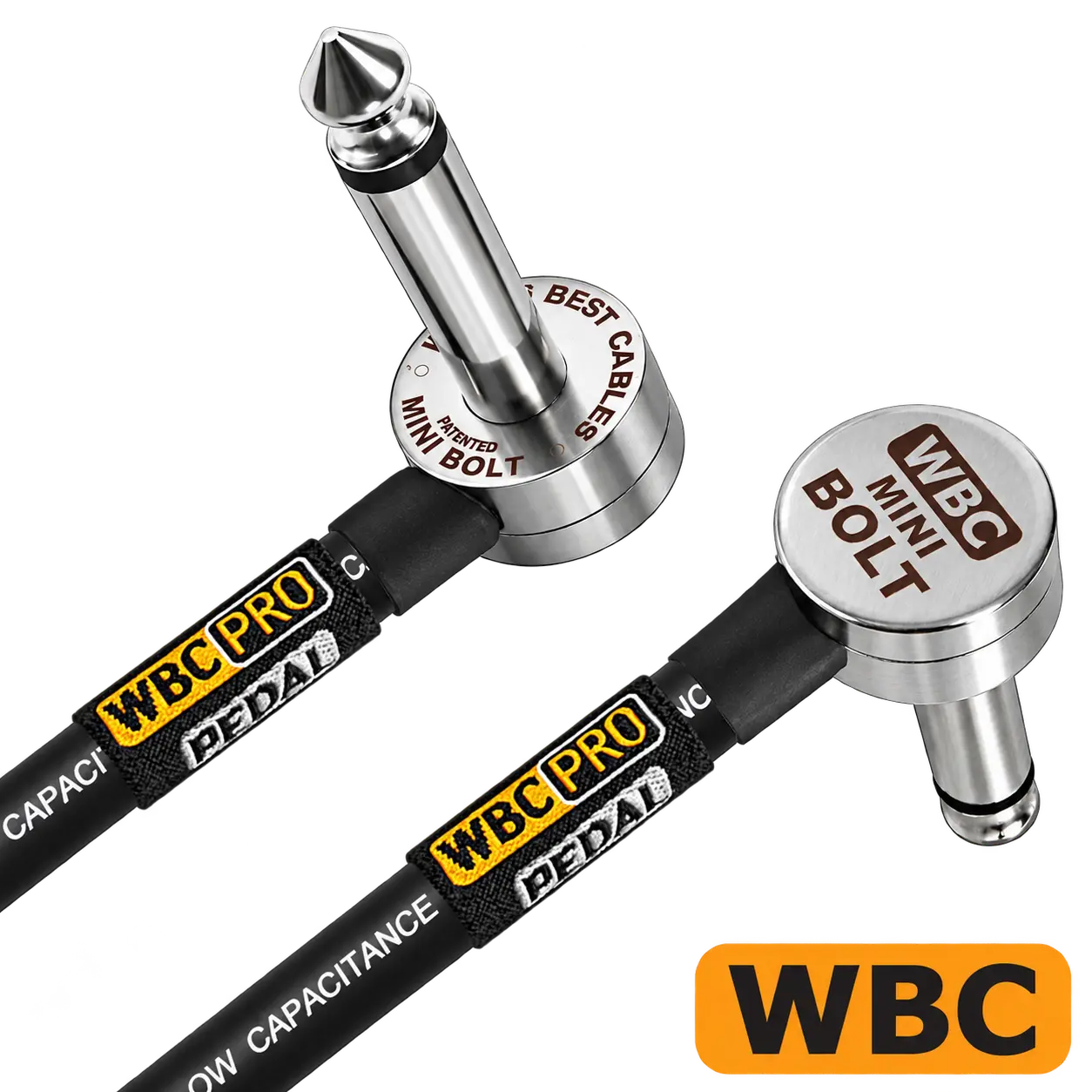 WBC-PRO-PEDAL cable with nickel-plated WBC MINI BOLT TS connectors